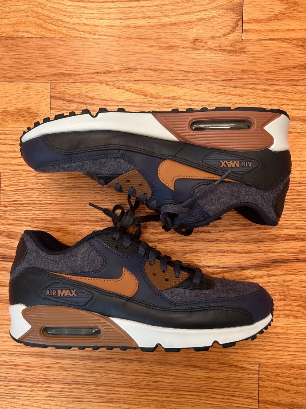 Nike Air Max 90 Sneakers Wool Thunder Blue 700155-404 Mens 10.5